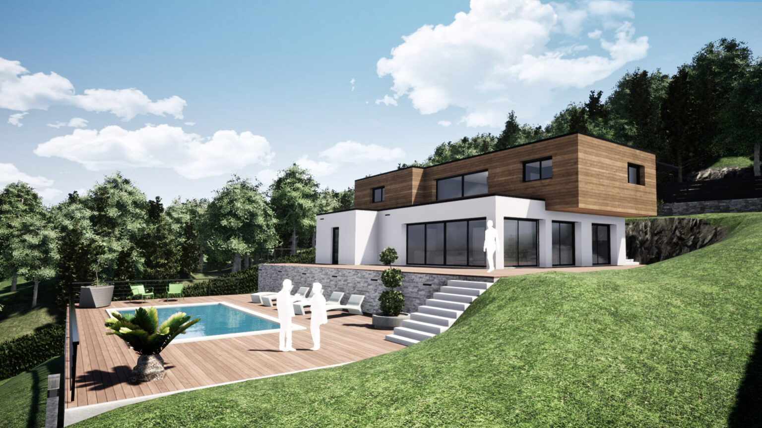 construction maison contemporaine dans le gresivaudan